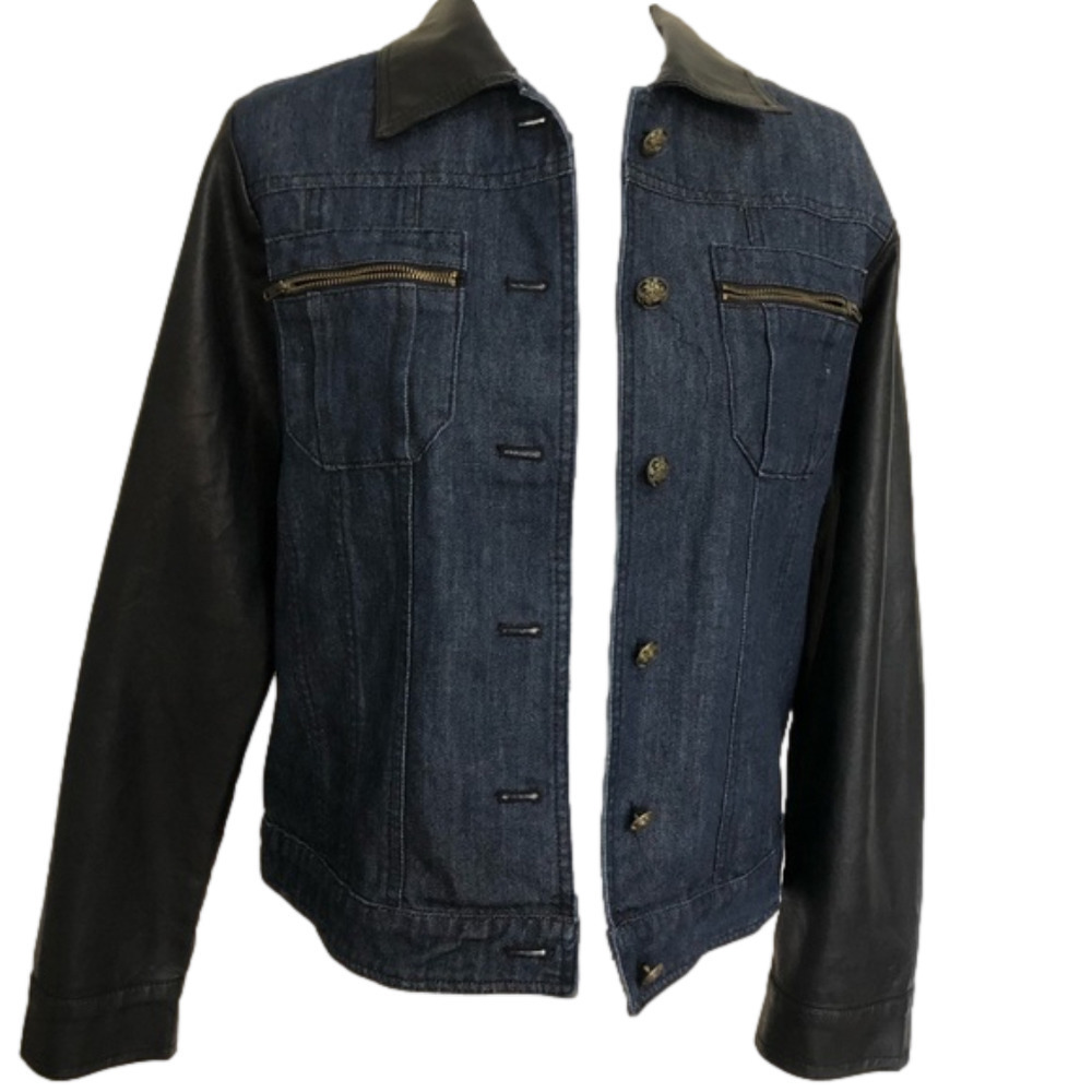 Keren Hart Demin & Faux Leather Jacket